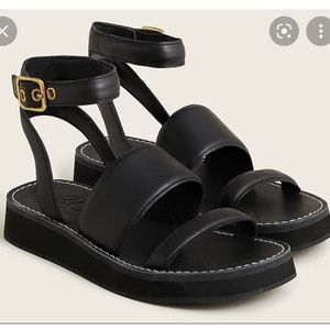 J.Crew Mallorca platform double-strap sandals in leather